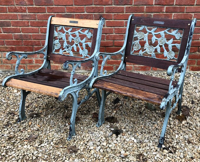 A pair of modern painted cast iron framed 'Berkeley Forge'...