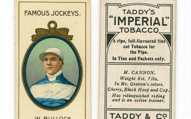 A set of 25 Taddy 'Famous Jockeys (with frame)' cigarette cards circa 1910.