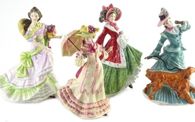 A set of four Royal Doulton porcelain figurines, emblematic...