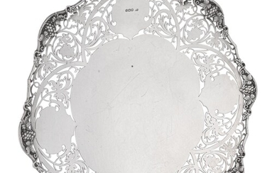 A silver shaped circular dish by Viner's Ltd.