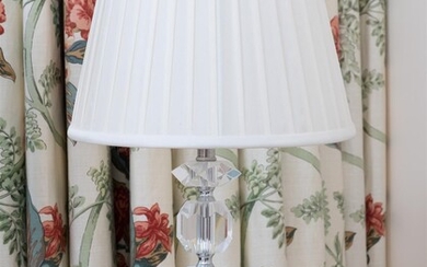 A small white lamp on acrylic and chrome base, Height...