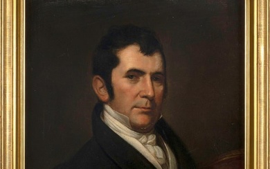 AMERICAN SCHOOL (Early 19th Century,), Portrait of a handsome gentleman., Oil on canvas, 26.5" x