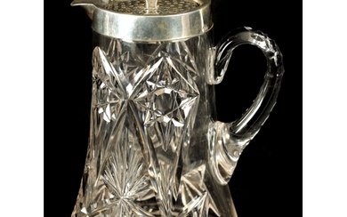 AN EARLY 20TH CENTURY CUT GLASS AND SILVER MOUNTED LEMONADE ...