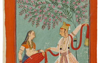 AN ILLUSTRATION FROM A RAGAMALA SERIES: RAGA VANGALA BHAIRAVA PUTRA INDIA, PUNJAB HILLS, CHAMBA OR BILASPUR, CIRCA 1690-1700