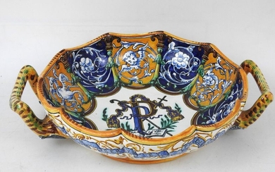 Adrien THIBAULT (1844- 1918): Polylobed melon bowl with...