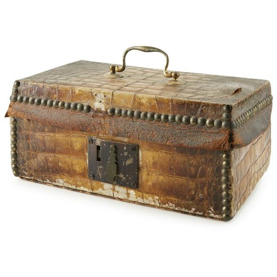 Alligator leather-covered box, George Domett, Boston
