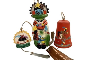 American Indian Motif Ceramic Bells