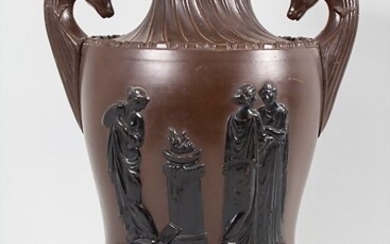 Amphorenvase Basaltware / A basalt ware amphora vase, Wilhelm Schiller...