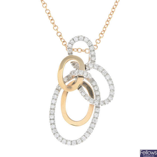 An 18ct gold brilliant-cut diamond pendant, with chain.