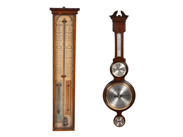 An Admiral Fitzroy Mahogany Barometer and a Modern