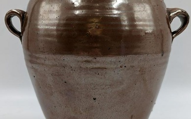 An Early Chinese Brown Glazed Two-Handled Pot