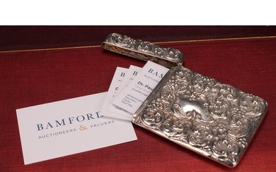 An Edwardian silver rounded rectangular visiting card case, ...