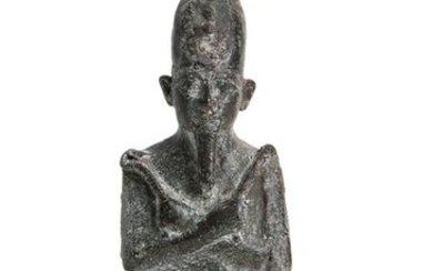 An Egyptian bronze fragment of Osiris