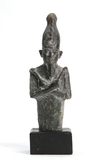 An Egyptian bronze fragment of Osiris