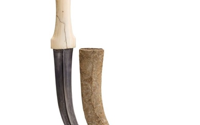 An Indian kanjar with hilt made of walrus tusk, mid-19th century