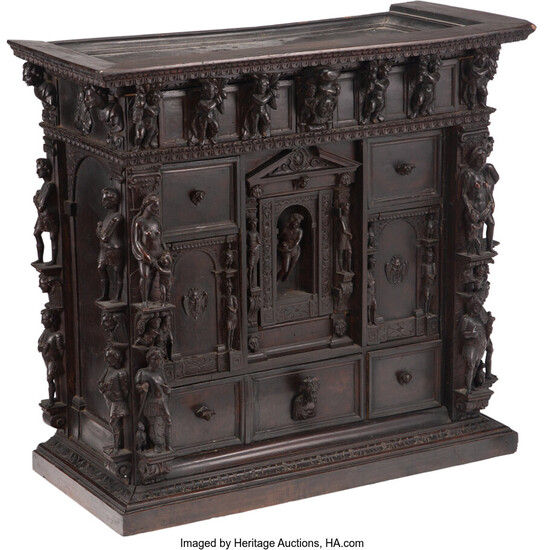 An Italian Renaissance Carved Walnut Cabinet (circa 1650)