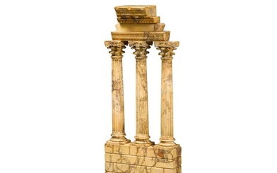 An Italian giallo antico model of the Temple of Castor and Pollux, 19th century