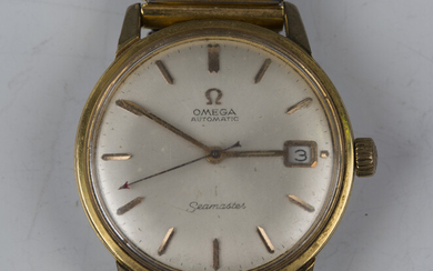 An Omega Automatic Seamaster gilt metal fronted and steel gentleman's wristwatch, circa 1965, t