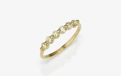 An eternity ring with brilliant cut diamonds