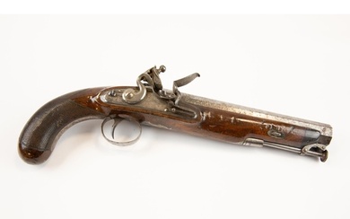 An officer's 10 bore flintlock holster pistol c 1820, 14" ov...