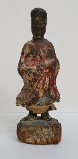 Ancient Chinese Circa Tang Wood Statue