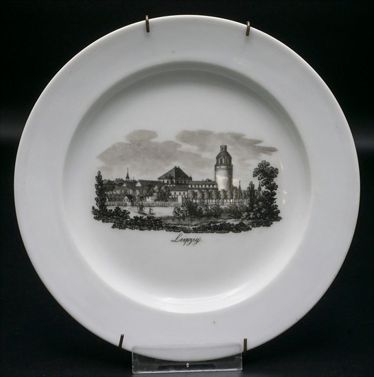 Ansichtenteller 'Leipzig' / A plate with a view of Leipzig,...