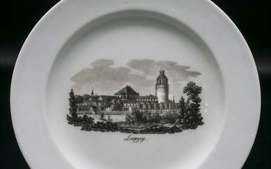 Ansichtenteller 'Leipzig' / A plate with a view of Leipzig,...