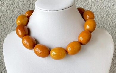 Antique Bakelite Necklace made from Olive shaped