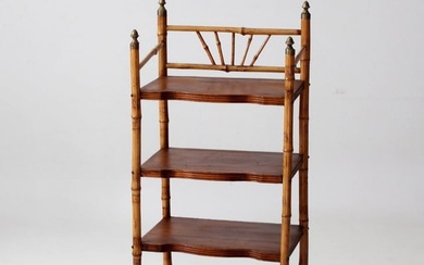Antique Bamboo Etagere Shelf Stand