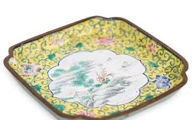 Antique Chinese Enamel Copper saucer