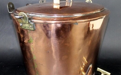 Antique French copper bucket with spigot