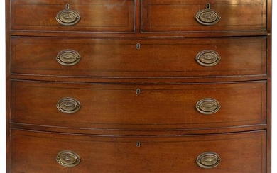 Antique Hepplewhite Bow-Front Chest of Drawers in