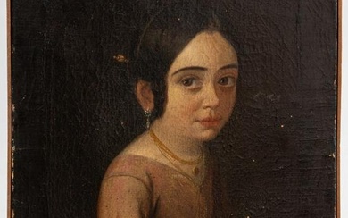 Antique Portrait of a Girl Oil Painting on Canvas