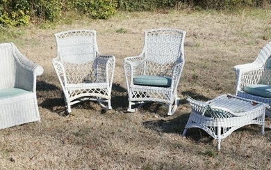 Antique & Vintage Woven Wicker Arm Chairs