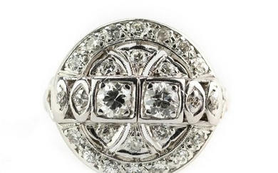 Art Deco 1.10CTTW Diamond & Platinum Filigree Ring