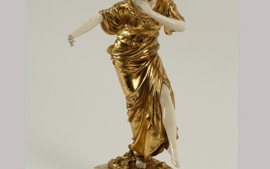 Art Nouveau Style Dore Bronze Figure of a Woman with