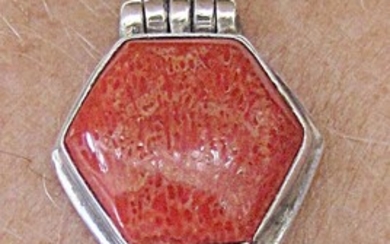 Art deco silver sterling bracelet set with red coral, 21 gr.
