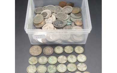 Assorted collection of British coins with 40 Pre-1947 silver...