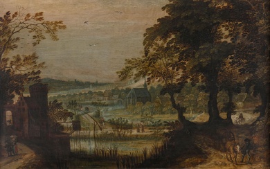 Attribué à Denys Van ALSLOOT (vers 1568-1625/26) Paysage... - Lot 68 - Daguerre