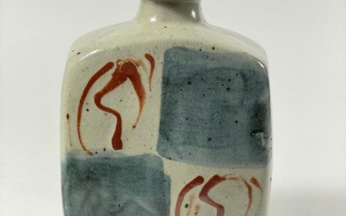 Attributed To Bernard Leach Unmarked Stoneware Bottle Vase Of Square...