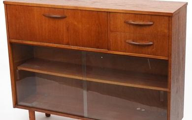 Avalon, mid century teak side cabinet fitted with a fall and...