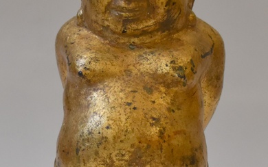 BRONZO-Cina scultura in bronzo dorato ‘Buddha’ cm.x...