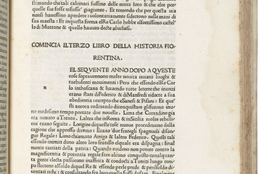BRUNUS ARETINUS, Leonardus (1369-1444). Historiae Florentini populi in Italian, translated by Donatus Acciaiolus (1429-1478). Venice: Jacobus Rubeus, 12 February 1476.