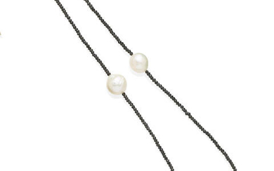 Baroque Cultured Pearl and Colored Diamond Necklace