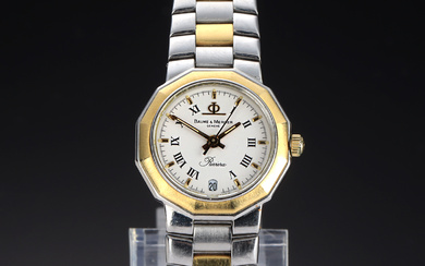 Baume & Mercier 'Riviera'. Ladies' watch in 18 kt. gold and steel with bright disc, approx. The 1990s