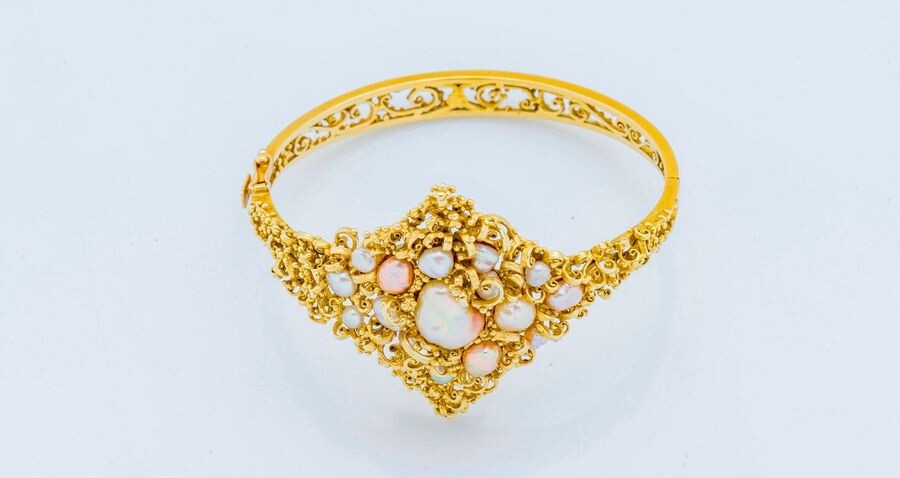 Bracelet jonc en or jaune 14 carats (585...