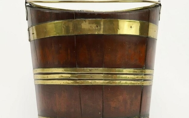 Brass and Wood Fire Bucket