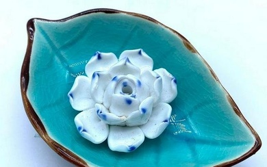 Buddhist Lotus Flower Ceramic Incense Burner