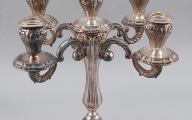 CAMUSSO WEIGHTED STERLING SILVER FIVE-LIGHT CANDELABRUM