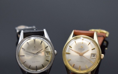 CERTINA Blue Ribbon 2 montres-bracelets pour hommes en acier et en acier/or, Suisse vers 1960,...